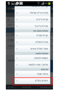 תפריט ראשי נתונים בקליק תפריט ראשי נתונים בקליק